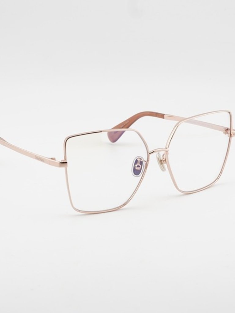 Max Mara Mm5073-H-B 033 Eyeglasses Gold 60mm Butterfly Frame, Blue Light Block